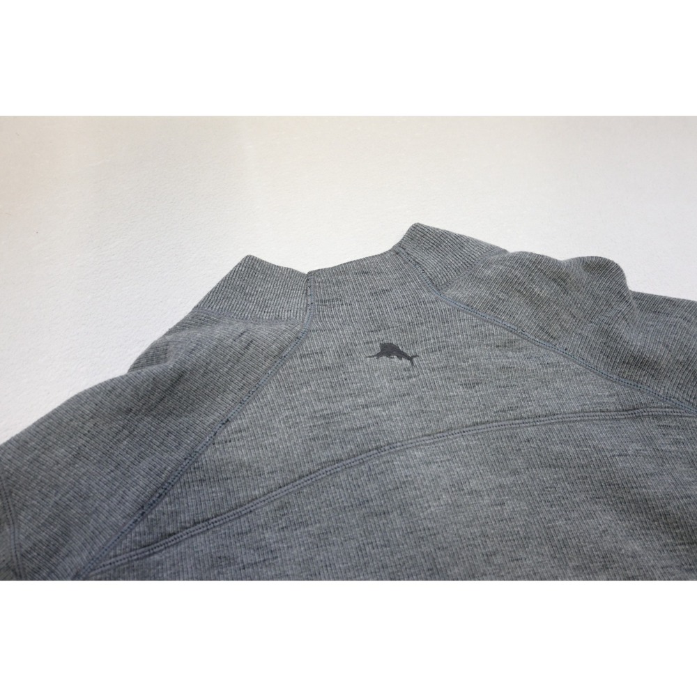 Tommy Bahama Quarter‎ Zip Pullover Mens XL-2XL Gray Marled Knit Reversible